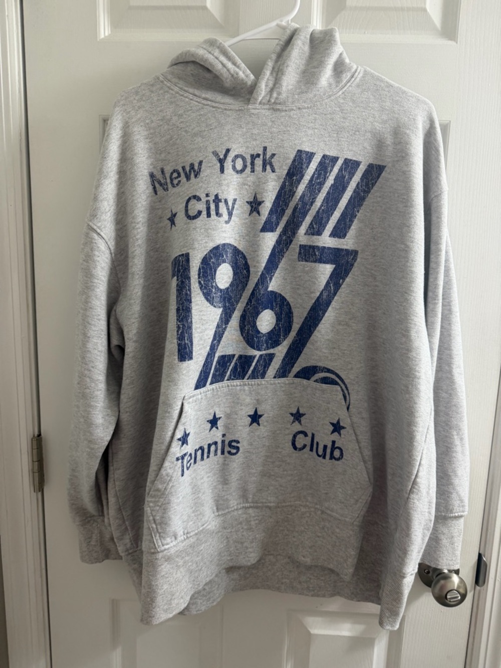 New York City 1967 Tennis Club Gray Hoodie Urban Outfitters Large X Large L/XL